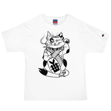 Load image into Gallery viewer, Champion &quot;LUCKY CAT&quot; Tee (Black on White)
